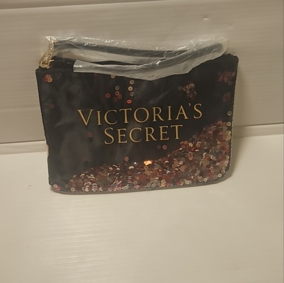 Victoria's Secret Black Clutch wristlet bag with sequins - Picture 6 of 6